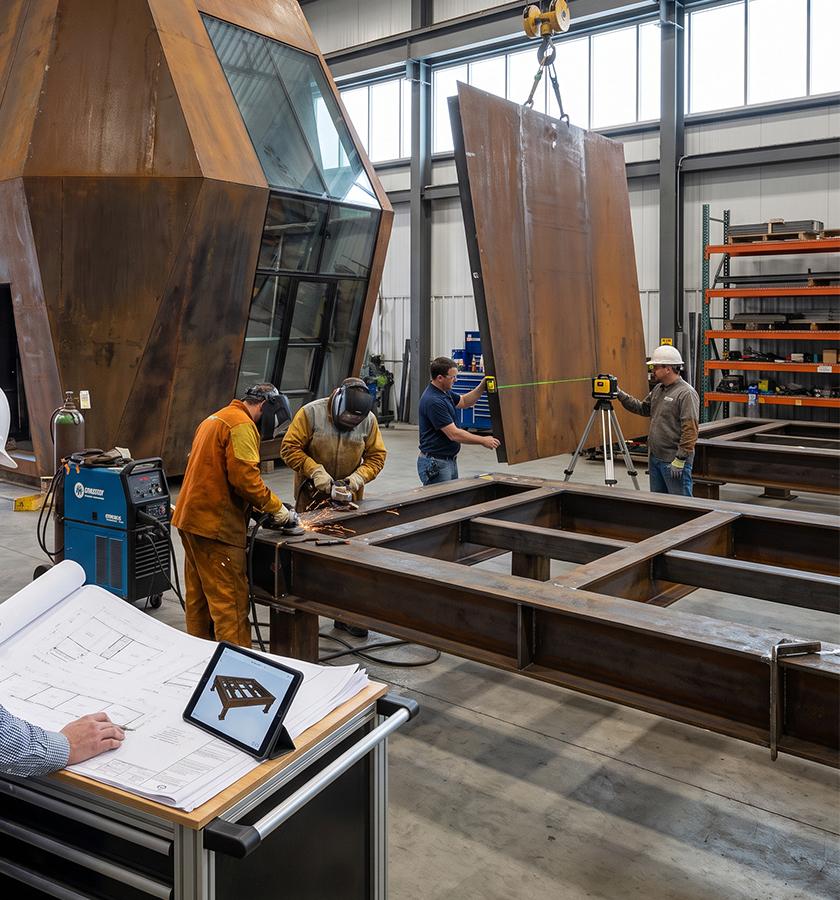 Atelier de fabrication sur mesure d’ouvrages en acier Corten