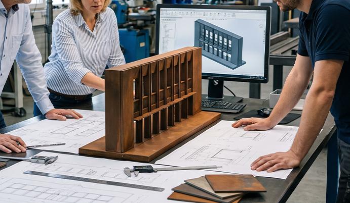 Étude d’une maquette en acier Corten avec plans et modélisation 3D